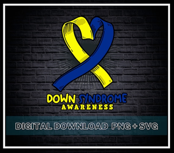Digital Drawing & Illustration yellow blue ribbon Down Syndrome ...