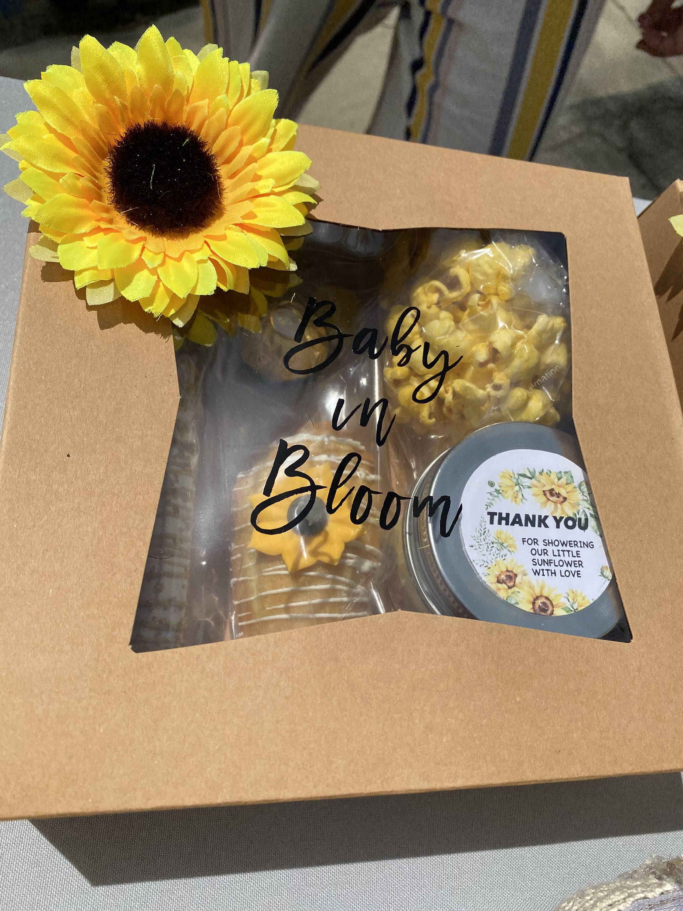 Baby in Bloom Sunflower Party Favor Boxes Sun Flower Theme Party Boxes Baby in Bloom Baby Shower Candy Boxes