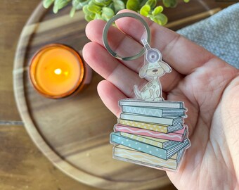 Book Stack Keychain | Bookish Keychain | Bookish Gifts | Acrylic Keychain | Book Keychain | Keychain for women | Bookish Gifts | Keychains