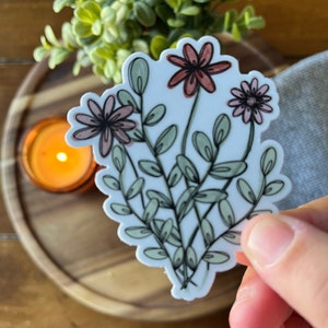 Red Floral Sticker | Flower Sticker | Hydroflask sticker | gift ideas for friend | red floral sticker | waterproof sticker