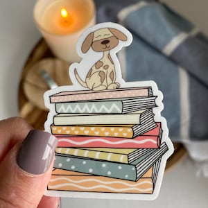 Dog book sticker | Bookish Sticker Gifts for Book Lover|Gifts for Librarians|Book Sticker|Gifts for Book Lovers|Hydroflask