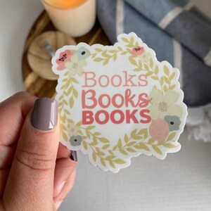 Books books books sticker | Bookish Sticker Gifts for Book Lover|Gifts for Librarians|Book Sticker|Gifts for Book Lovers|Hydroflask Stickers