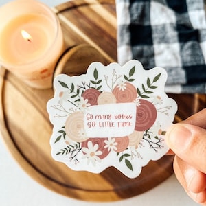 So many books so little time sticker | book love sticker | pink sticker | gifts for girlfriend | gifts for friend | Bookish sticker