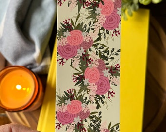 Rosa lila Floral Lesezeichen | Lesezeichen guter Qualität | Buchlesezeichen | Schönes Lesezeichen | Geschenke für Bibliothekare | Geschenke für Buchliebhaber