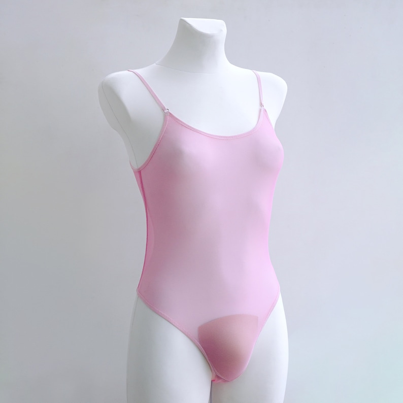 Sissy lingerie see through bodysuit for men. Femboy underwear. Transgender transparent clothes. Mesh sissiest swimwear. Ladies swimsuit Pink