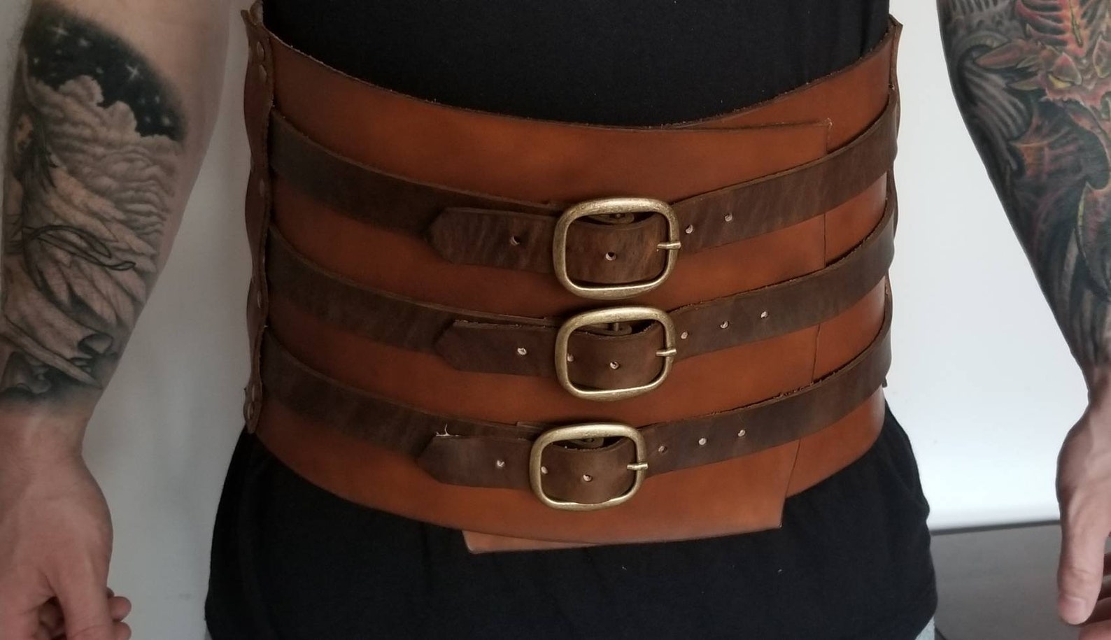 Leather armor kidney belt wide belt mens medieval renaissance Etsy