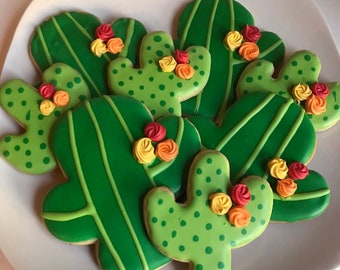 Custom Sugar Cookies- Cactus