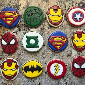 Custom Cookies- Superhero Themed