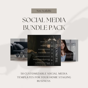 Home Staging Social Media Content  customizable templates to elevate your business! Great for home stagers and real estate professionals