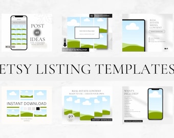Aanpasbare Etsy-listingsjablonen: moderne ontwerpen (digitale download)