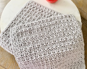 Handmade Crochet Dish Cloth Set, 100% Cotton