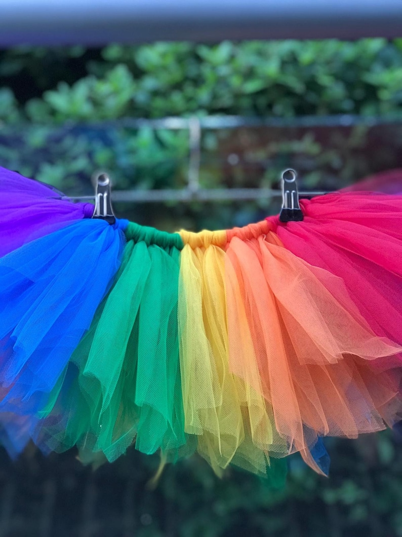 Adults Rainbow Tutu Rainbow Tulle Skirt Fancy Dress Etsy UK