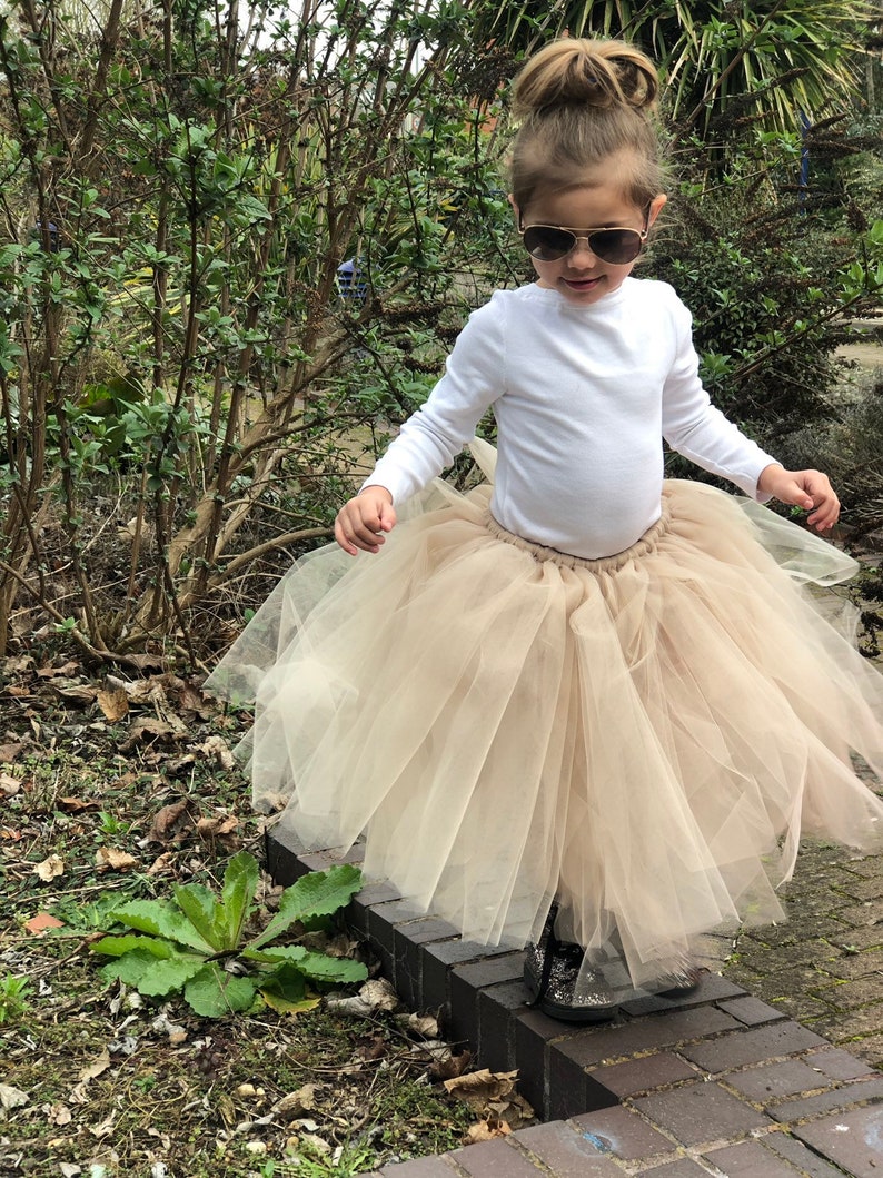 beige skirt Wedding Outfit Toddlers Nude Tulle Skirt Childrens christmas Outfit Girls Latte Tutu Flowergirl Skirt Birthday Skirt