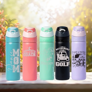 Sleek laser engraved flip top 26oz Cirkul water bottle Personalized for Birthday Gifts Gym rats or person on the go perfect Fathers Day gift