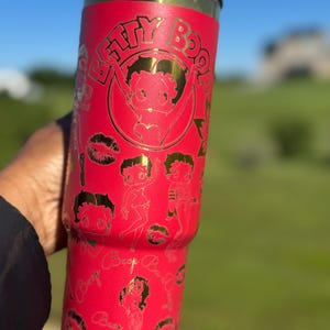 Betty Boop Travel Mug: 40oz Stainless Steel Tumbler with Straw