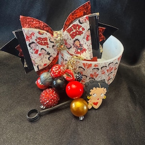 Betty Boop Straw Topper Set: Boot & Bow Stanley Cup Charms
