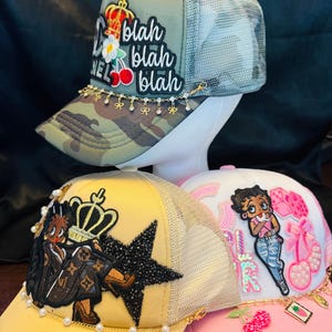 Custom Patch Trucker Hats with matching chains – Bougie Women's Style