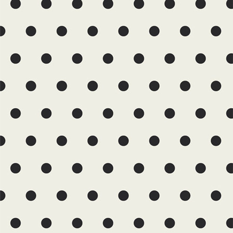 Spotted Bubbles Caviar in Knit, 1/2 yd Art Gallery Knit Fabric, K-SP-2004, Polka Dot, Cotton Spandex,AGF Jersey Knit, Black and White Cream image 1