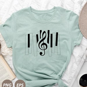 Piano Music Note Key svg File Commercial use PNG EPS Shirt SVG Musical Cleft Silhouette Symbol Treble G Print File Instant Digital Download
