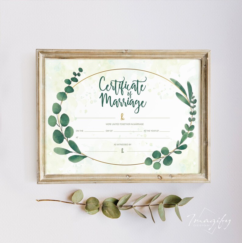 Marriage Wedding Certificate PRINTABLE Template Holy Matrimony - Etsy