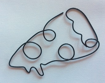 Wire PIZZA SLICE Wall Hanging | Wire Wall Art | Wall Decor | Wire Decor | Kitchen Wall Art | Kitchen Wire Art | Wire Words