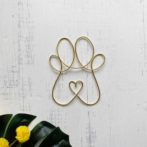 Paw with heart Wire Wall Hanging | Wire Wall Art | Wire Words | Wire Wall Decor