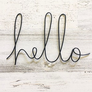 HELLO Wire Word Sign | Wire Words | Rustic Wire Word Sign | Wire Writing | Wire Wall Art | Wall Hanging