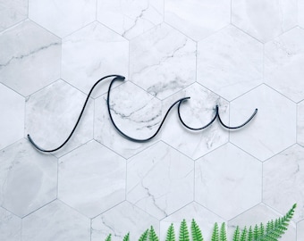 Wave Wire Wall Hanging | Wire Wall Art | Wall Decor | Wire Decor | Beach Wall Art | Beach Wire Art | Wire Words | Beach Decor | Beach Nurser