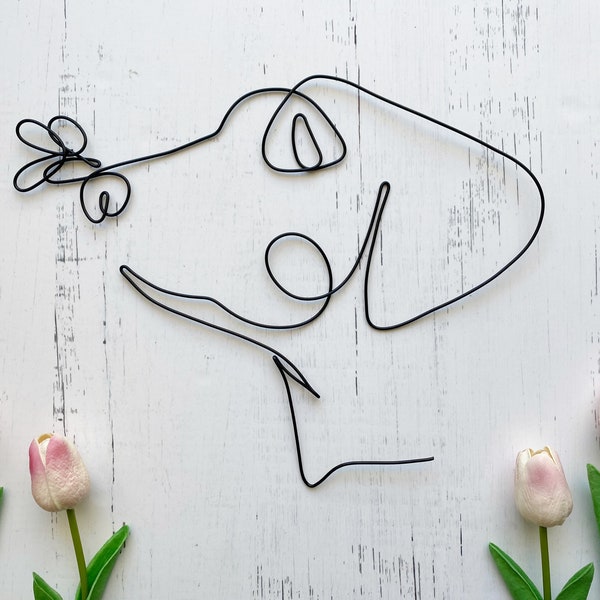 Custom Dog Black Wire Wall Art Etsy
