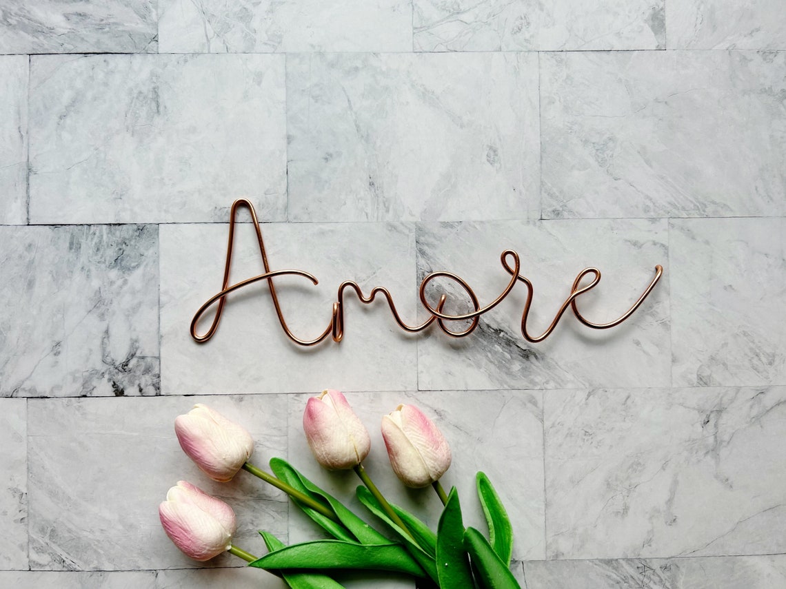Amore Love Wire Word Sign | Wire Words | Rustic Wire Word Sign | Wire ...