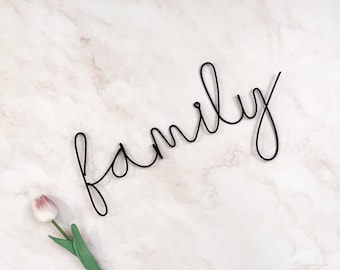 Family Wire Wall Sign | Wire Words | Metal Sign | Rustic Sign | Wire Word Sign | Family Wire Sign | Wire Wall Art | Wall Hanging