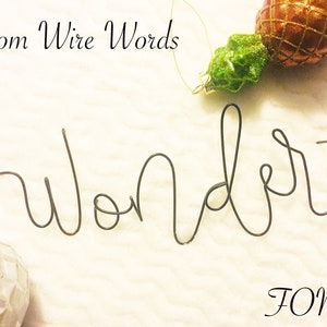 WONDER font | Wire Words | Wire Word Sign | Personalized Wall Art | Wire Wall Art | Custom Quote | Wire Name
