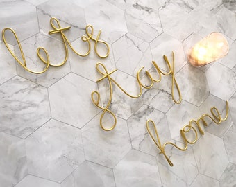 Let’s Stay Home Wire Word Sign | Wire Words | Home Decor | Let’s Stay Home Sign| Wire Wall Art | Let’s Stay Home | Wall Hanging
