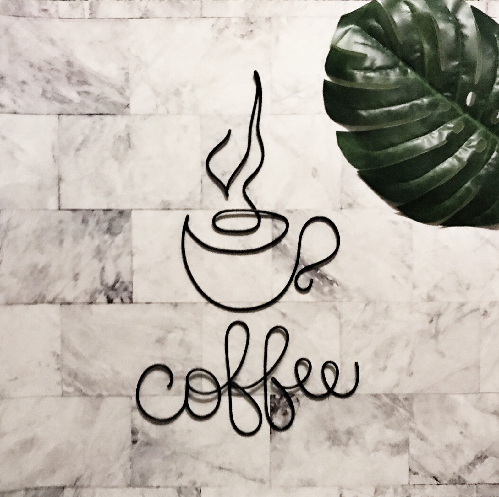 Coffee Cup Wall Hanging Coffee Bar Sign Coffee Wire Wall Etsy