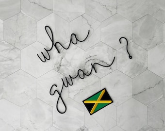 Wha Gwan Jamaican Sign | Welcome Wire Wall Sign | Wire Words | Metal Wall Art | Wire Home Decor | Wall Hanging | Jamaica Sign