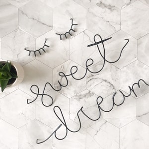SWEET DREAMS w/ EYES Wire Art | Wire Wall Art | Home Decor | Wire Word Sign | Wire Words | Wire Sign | Nursery Sign | Wall Hanging