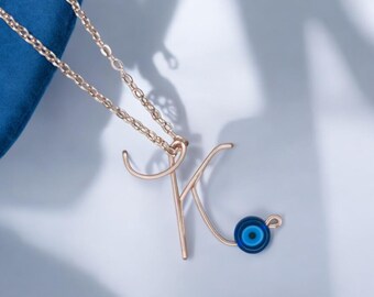 Initial Evil Eye Necklace