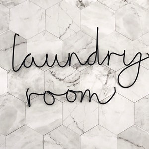 Laundry Room Sign | Wire Word Sign | Wire Words | Bespoke | Home decor | Wire Word Decor | Wire Wall Art | Wire Bathroom Sign | Wall Hanging