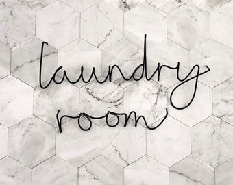 Laundry Room Sign | Wire Word Sign | Wire Words | Bespoke | Home decor | Wire Word Decor | Wire Wall Art | Wire Bathroom Sign | Wall Hanging