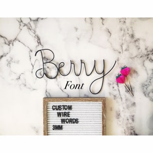 BERRY font | Wire Words | Wire Word Sign | Personalized Wall Art | Wire Wall | Custom Quote | Custom Phrase | Wire Name