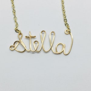 Wire Name Necklace | 14k Gold Custom Wire Name Necklace