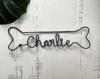 Personalized Dog Bone Name Sign | Custom Dog Name Sign | Wire Dog Name Sign | Wire Word Sign | Dog Bone Sign