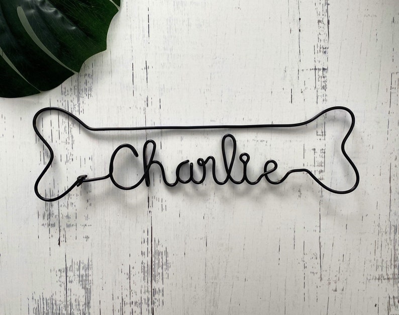 Personalized Dog Bone Name Sign Custom Dog Name Sign Wire Etsy