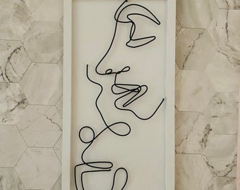 The Coffee Drinker | Wire Art | Wire Portrait| Wire Words | Coffee Sign | Minimalist