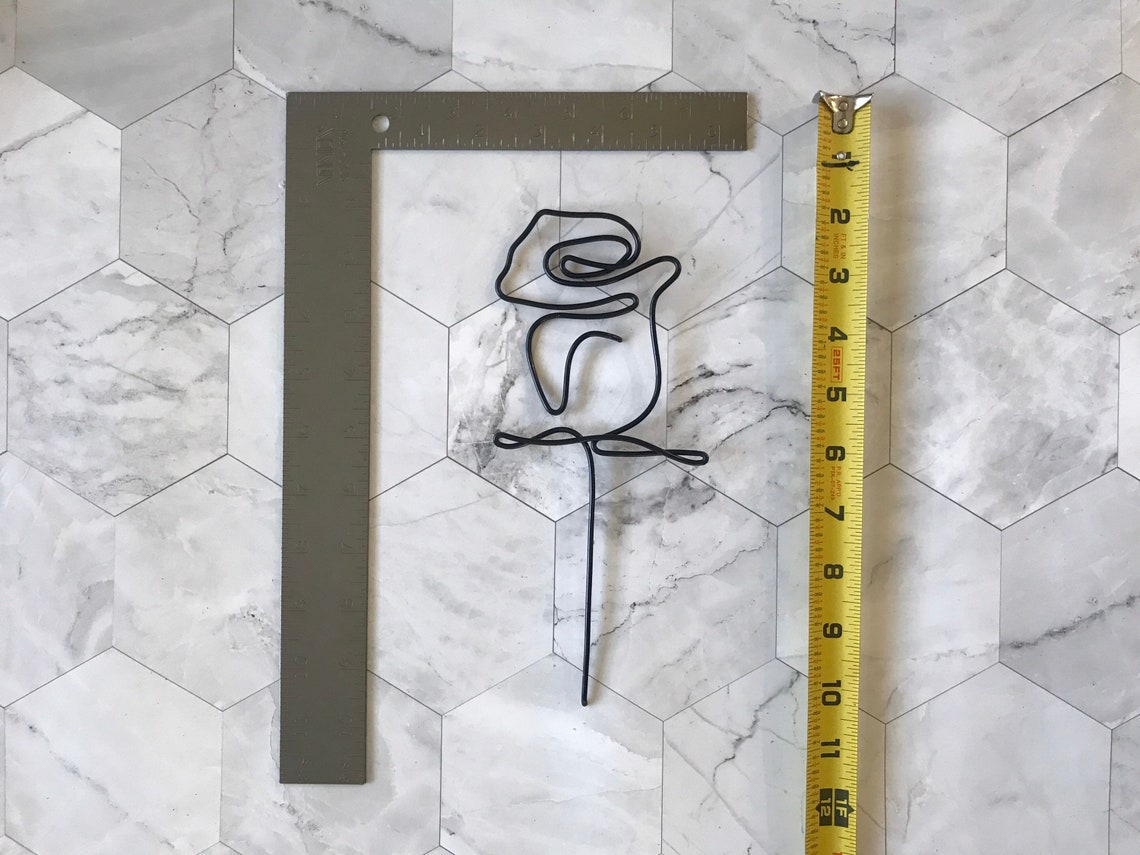 Wire Rose Wall Hanging Wire Wall Art Home Decor Wall Etsy