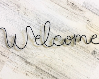 WELCOME Wire Wort Zeichen | Wire Words | Wire Wort Zeichen | Drahtschild | Wire Wall Art | Personalisierte Wandkunst