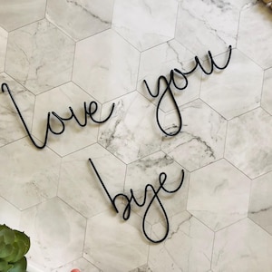 Liebe dich Wiedersehen Zeichen | Wire Wort Zeichen | Schlafzimmer Zeichen | Wohnzimmer Zeichen | Büroschild | Wire Words | Wire Wall Art | Wandbehang | Wohnkultur