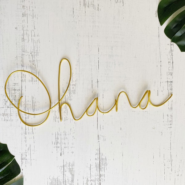 Ohana Wire Word Sign | Wire Words | Ohana Means Family Sign| Wall Hangin | Ohana Metal Sign | Hawaiian Sign | Metal Word Sign