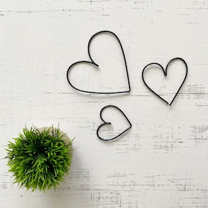 Wire Hearts Trio | Wire Heart Wall Hanging | Heart Wire Wall Art | Wall Decor | Wire Decor | Three Hearts  | Wire Words | Heart Wall Art