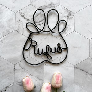 Dog Paw Name Sign | Dog Kennel Sign | Custom Dog Name Sign | Wire Dog Name Sign | Wire Word Sign |Personalized Pet Decor